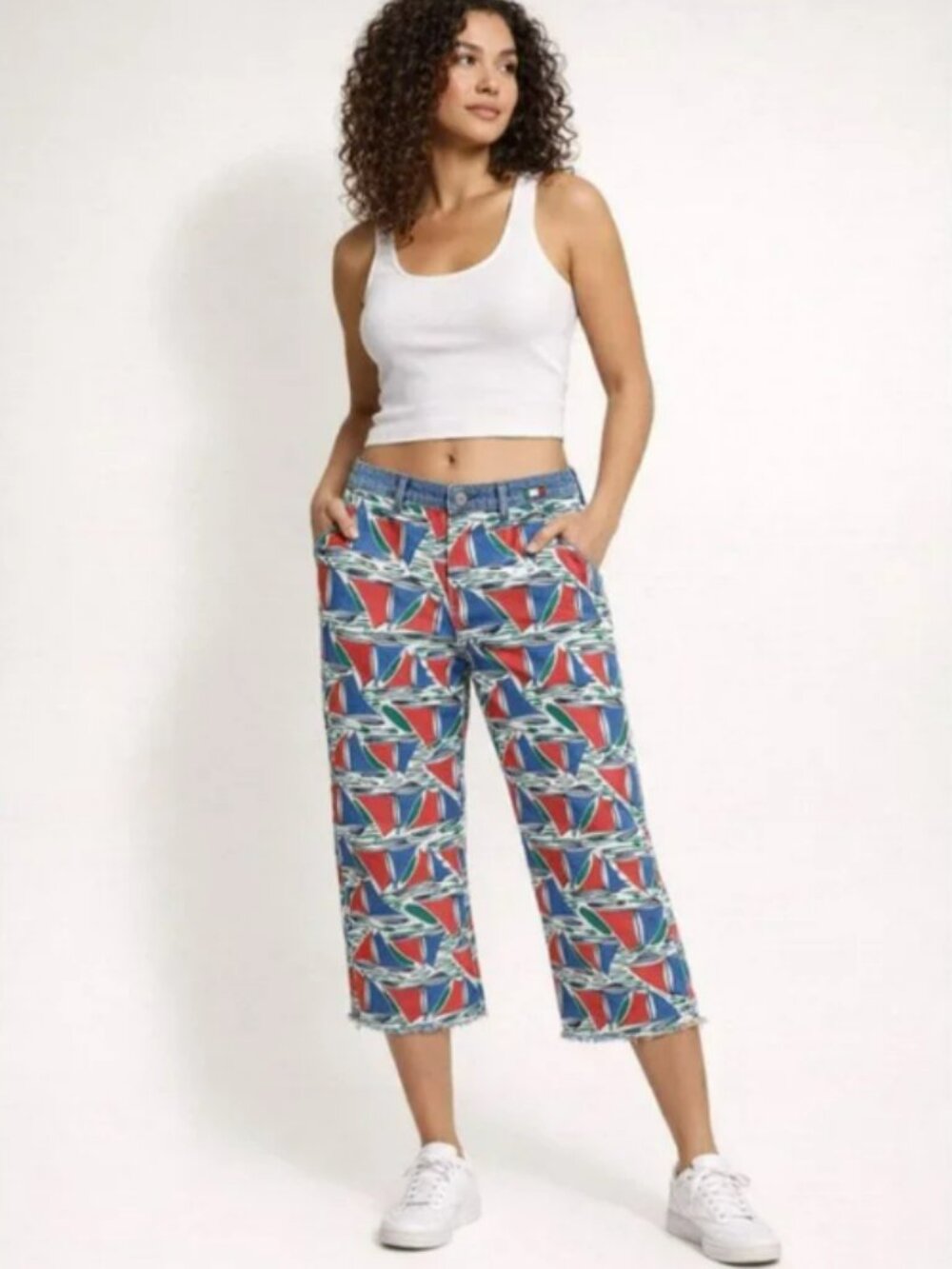 Tommy Hilfiger vintage Sailboat Print Pants - Red, Blue, Green